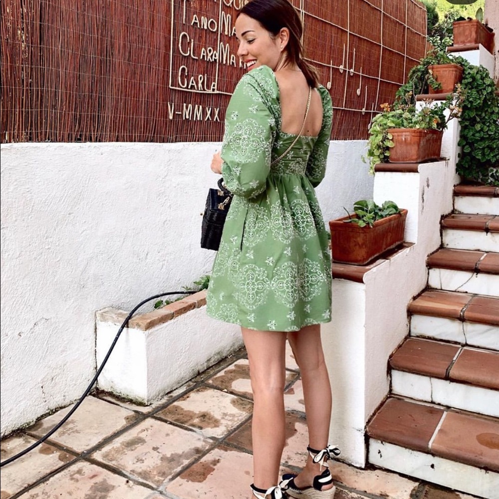 Zara openwork embroidery dress bloggers fa…